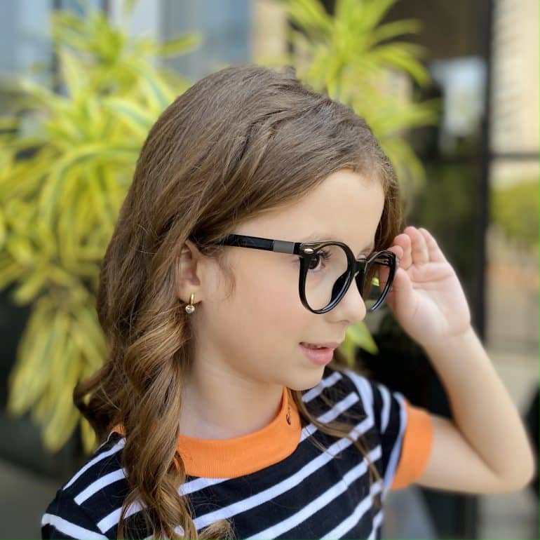 Óculos Infantil de Grau Redondo Preto Lili 1