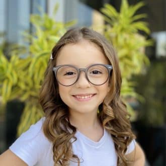 Óculos Infantil de Grau Redondo Preto Transparente Lili