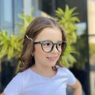 Óculos Infantil de Grau Redondo Verde Lili