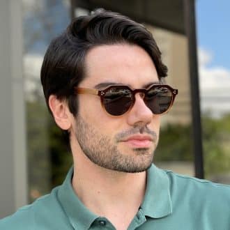 safine com br oculos de sol masculino redondo marrom degrade edgar 2