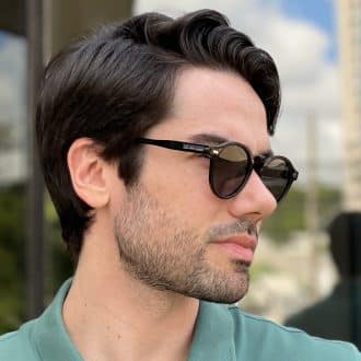 safine com br oculos de sol masculino redondo preto henrique 3