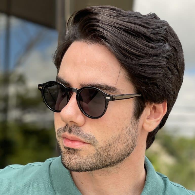 safine com br oculos de sol masculino redondo preto henrique