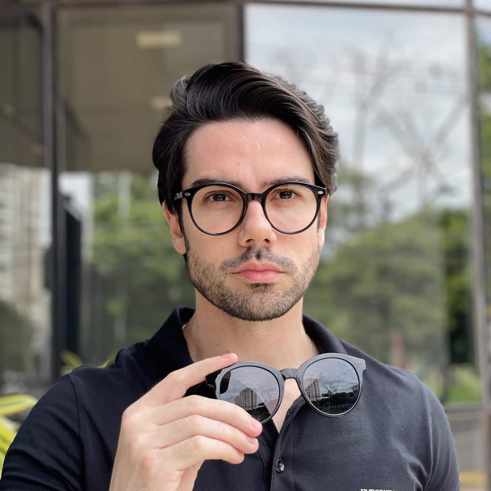 safine com br oculos 2 em 1 clip on masculino redondo preto fabricio