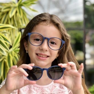 safine com br oculos infantil 2 em 1 clip on redondo azul bia