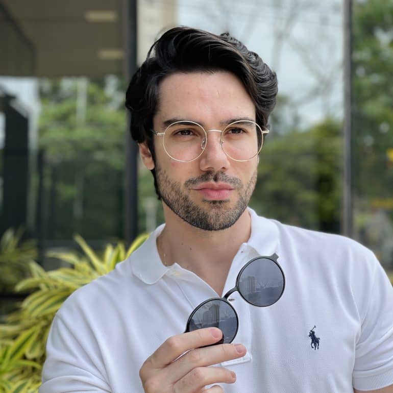 safine com br oculos 2 em 1 clip on masculino redondo prata greg