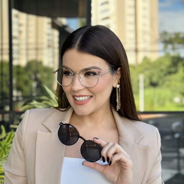 safine com br oculos 3 em 1 clip on feminino redondo prata lolo 3