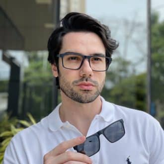 safine com br oculos 3 em 1 clip on masculino retangular azul martin 3