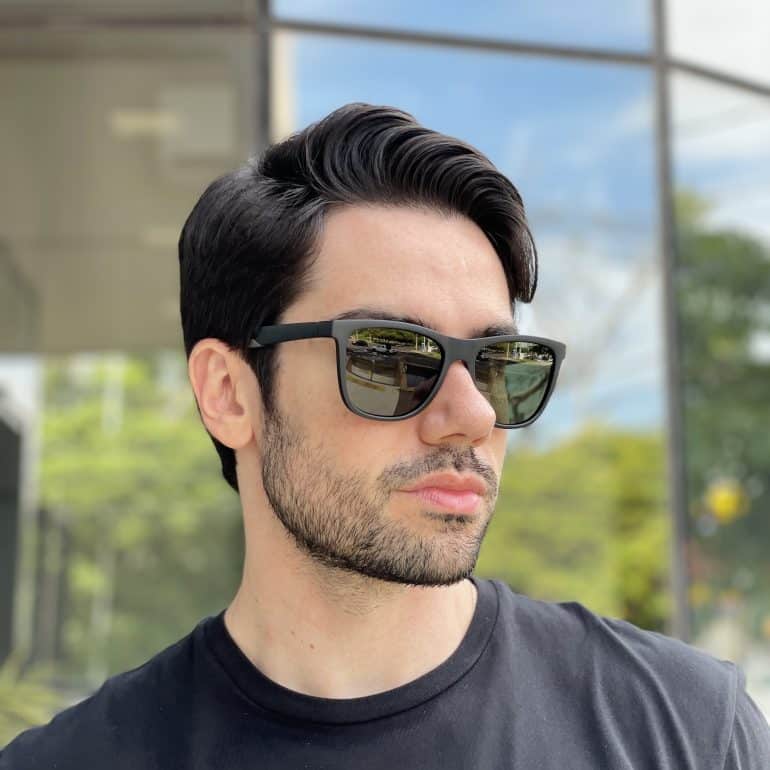 safine com br oculos de sol masculino quadrado preto com cinza augusto