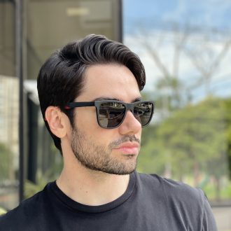 safine com br oculos de sol masculino quadrado preto com vermelho augusto 3