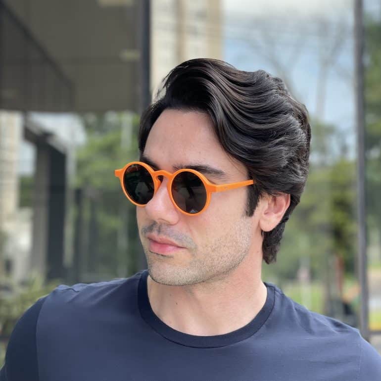 safine com br oculos de sol masculino redondo laranja raul 1