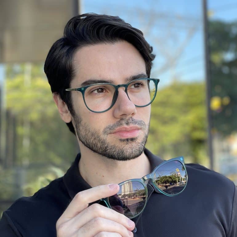 safine com br oculos 2 em 1 clip on masculino redondo verde oscar 1