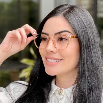 safine com br oculos 2 em 1 clip on redondo dourado transparente taina 5