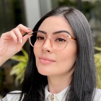 safine com br oculos 2 em 1 clip on redondo dourado transparente taina 6