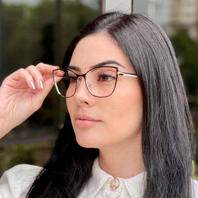 safine com br oculos de grau feminino gatinho preto diana