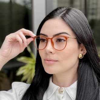 safine com br oculos de grau feminino redondo caramelo olivia