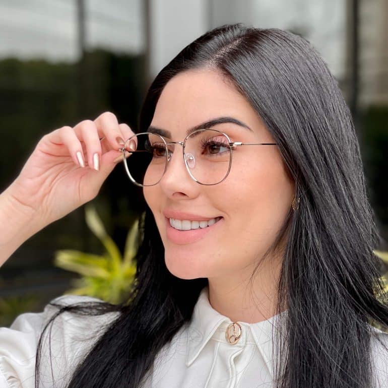 safine com br oculos de grau feminino redondo prata mayla