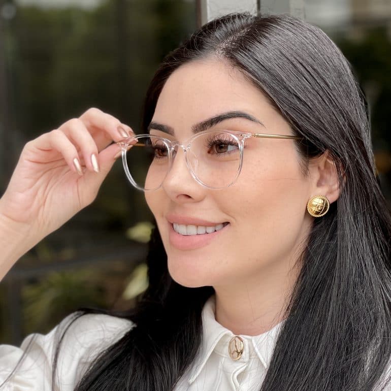 safine com br oculos de grau feminino redondo transparente olivia