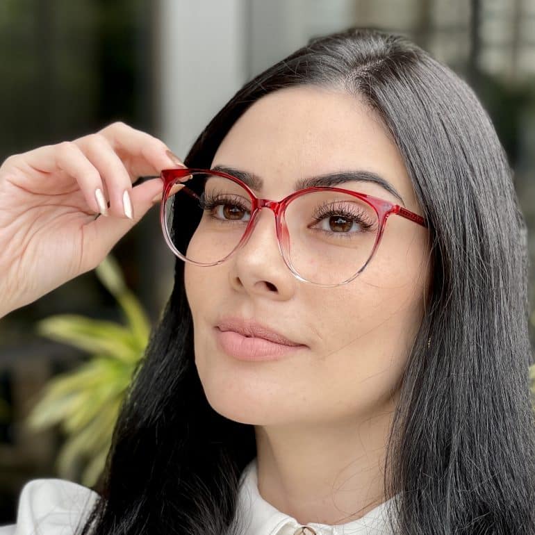 safine com br oculos de grau feminino redondo vermelho luna 1