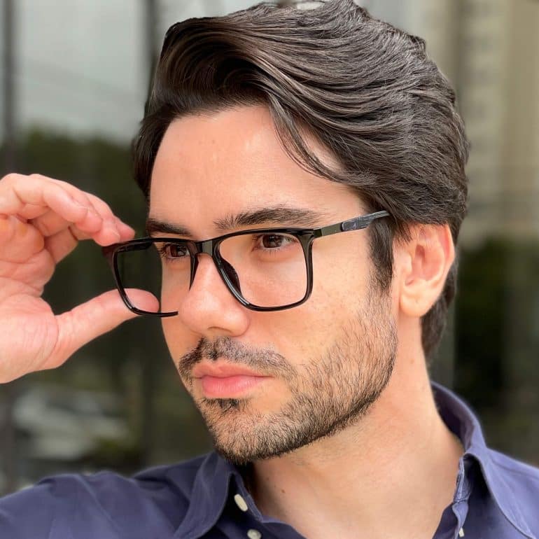 safine com br oculos de grau masculino quadrado preto iago 4