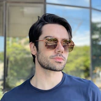 safine com br oculos de sol masculino aviador caramelo kevin