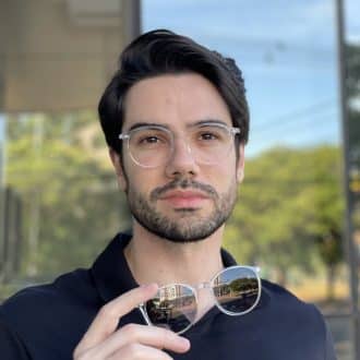 safine com br oculos 2 em 1 clip on masculino redondo azul transparente rui