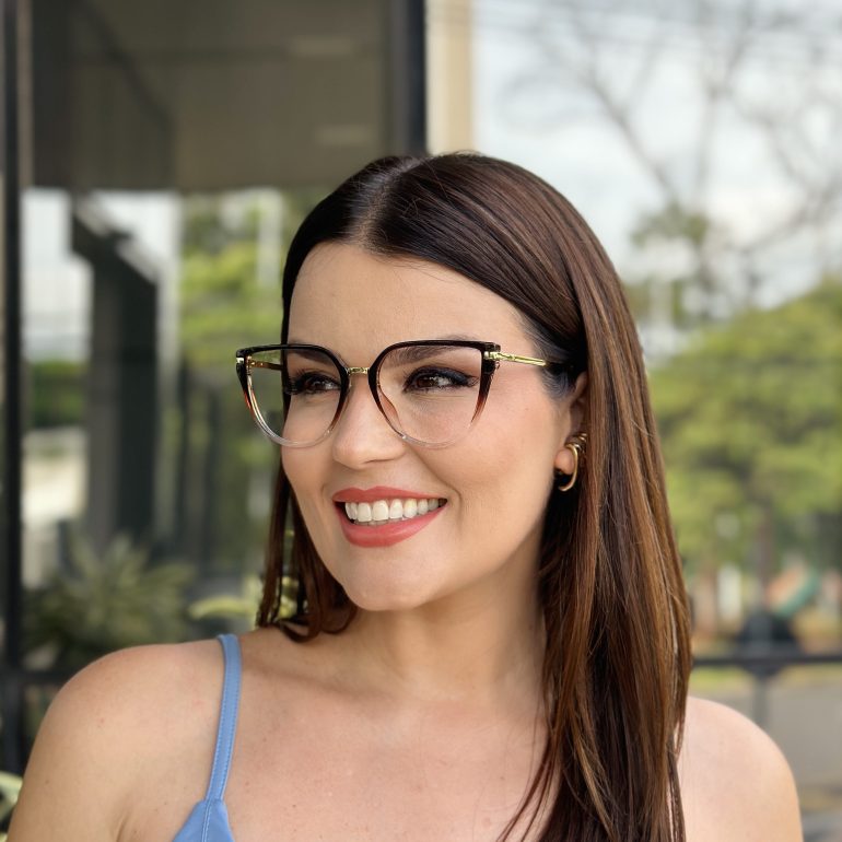 safine com br oculos de grau feminino gatinho marrom degrade laura 1