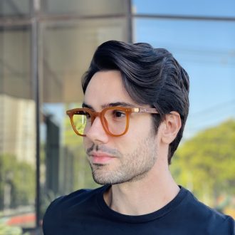 safine com br oculos de grau masculino quadrado caramelo juninho 4