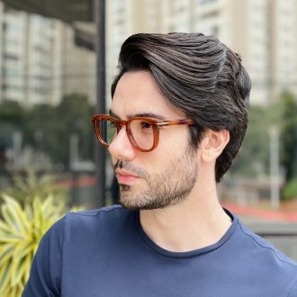 safine com br oculos de grau masculino quadrado marrom rick 1