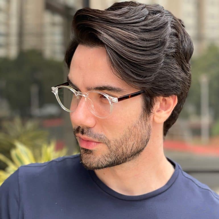 safine com br oculos de grau masculino redondo transparente james 1