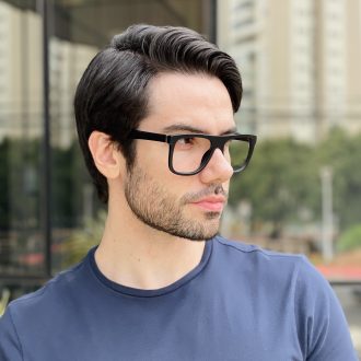 safine com br oculos de grau masculino quadrado preto fosco luciano 2