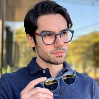 safine com br oculos 2 em 1 clip on masculino redondo azul jonas