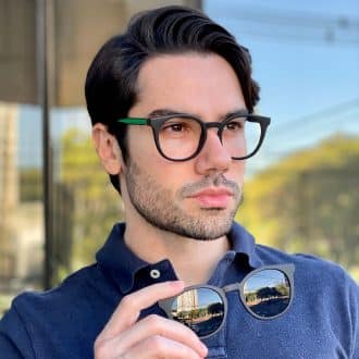 safine com br oculos 2 em 1 clip on masculino redondo preto e verde jonas