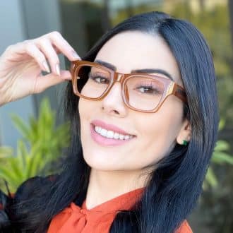 safine com br oculos de grau feminino retangular caramelo ayla 4