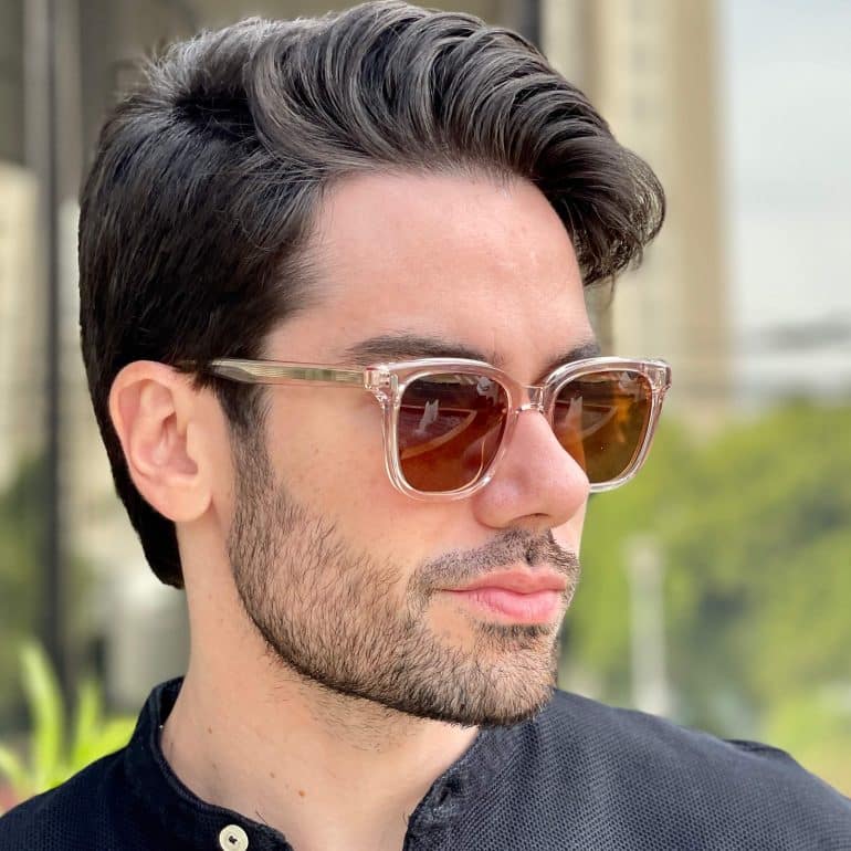 safine com br oculos de sol masculino quadrado marrom transparente ricardo