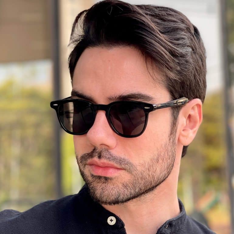 safine com br oculos de sol masculino redondo preto ivan 2