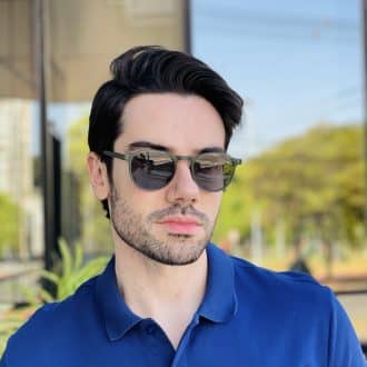 safine com br oculos de sol masculino redondo verde xavier