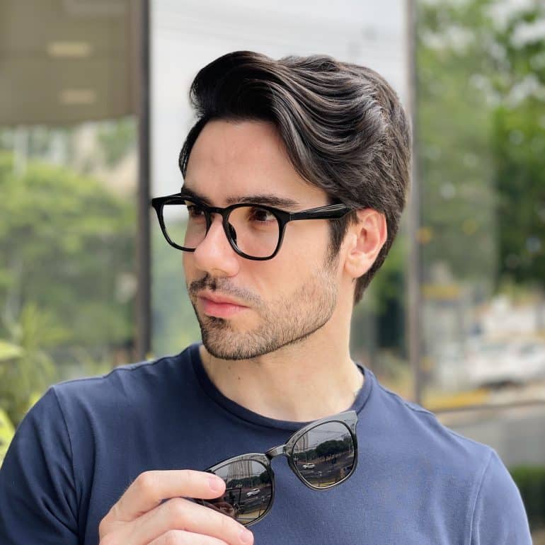 safine com br oculos 2 em 1 clip on masculino quadrado preto bruno 2