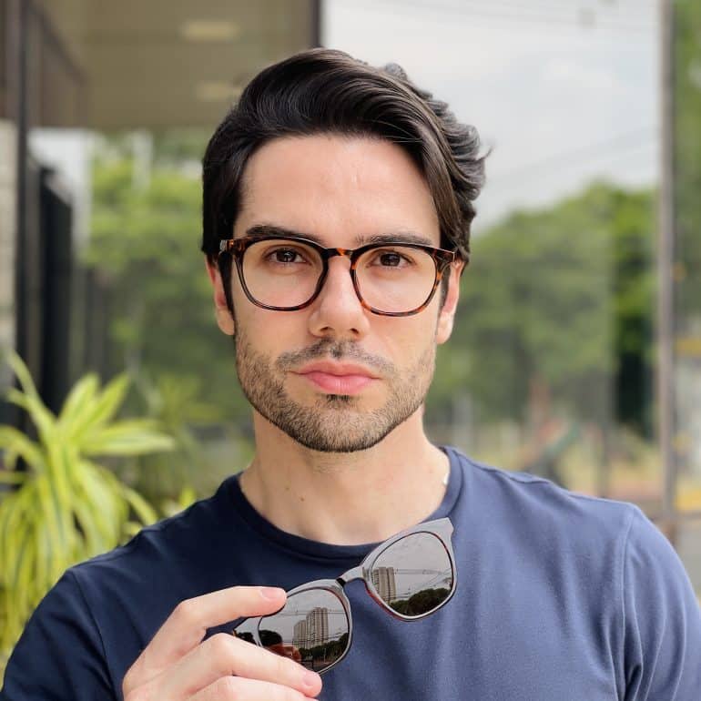 safine com br oculos 2 em 1 clip on masculino quadrado tartaruga bruno