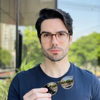 safine com br oculos 2 em 1 clip on masculino redondo marrom degrade rui