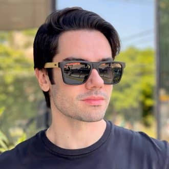 safine com br oculos de sol masculino quadrado preto fosco cleber