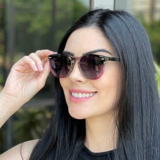 safine com br oculos 2 em 1 clip on hexagonal cinza e rosa dulce