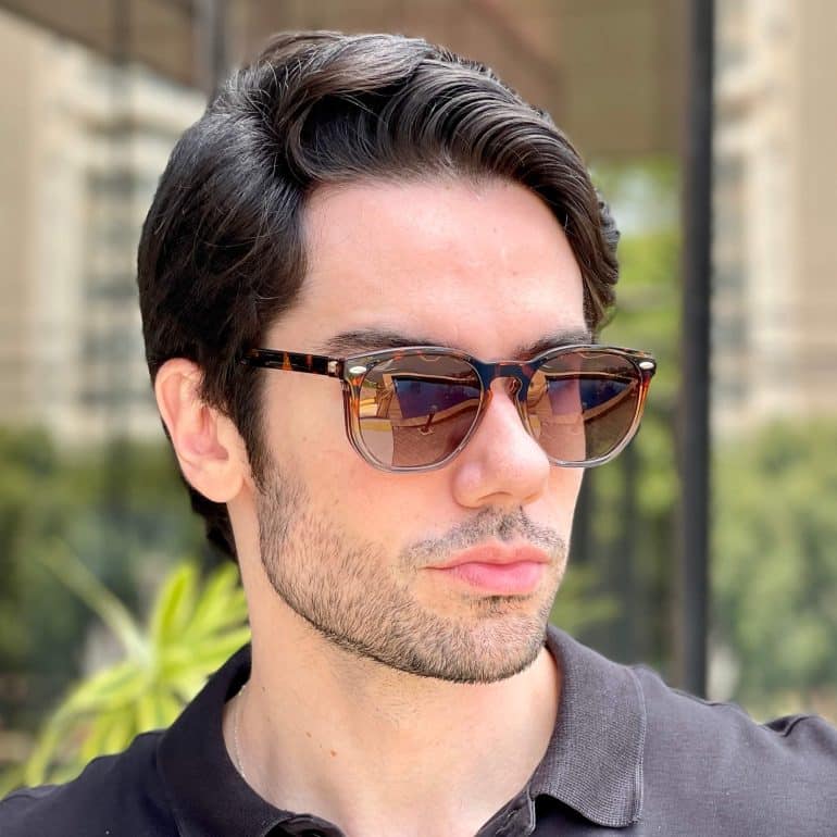 safine com br oculos 2 em 1 clip on masculino hexagonal tartaruga e cinza juliano 1