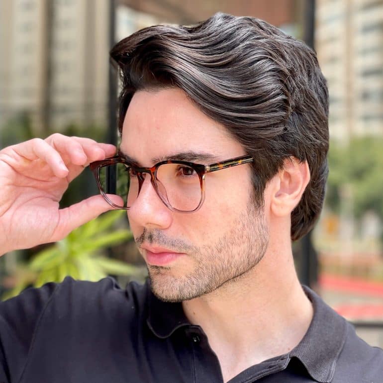 safine com br oculos 2 em 1 clip on masculino hexagonal tartaruga e cinza juliano 7