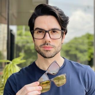 safine com br oculos 3 em 1 clip on masculino retangular marrom george