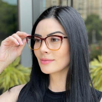 safine com br oculos feminino 2 em 1 clip on gatinho marrom degrade anaelise 3