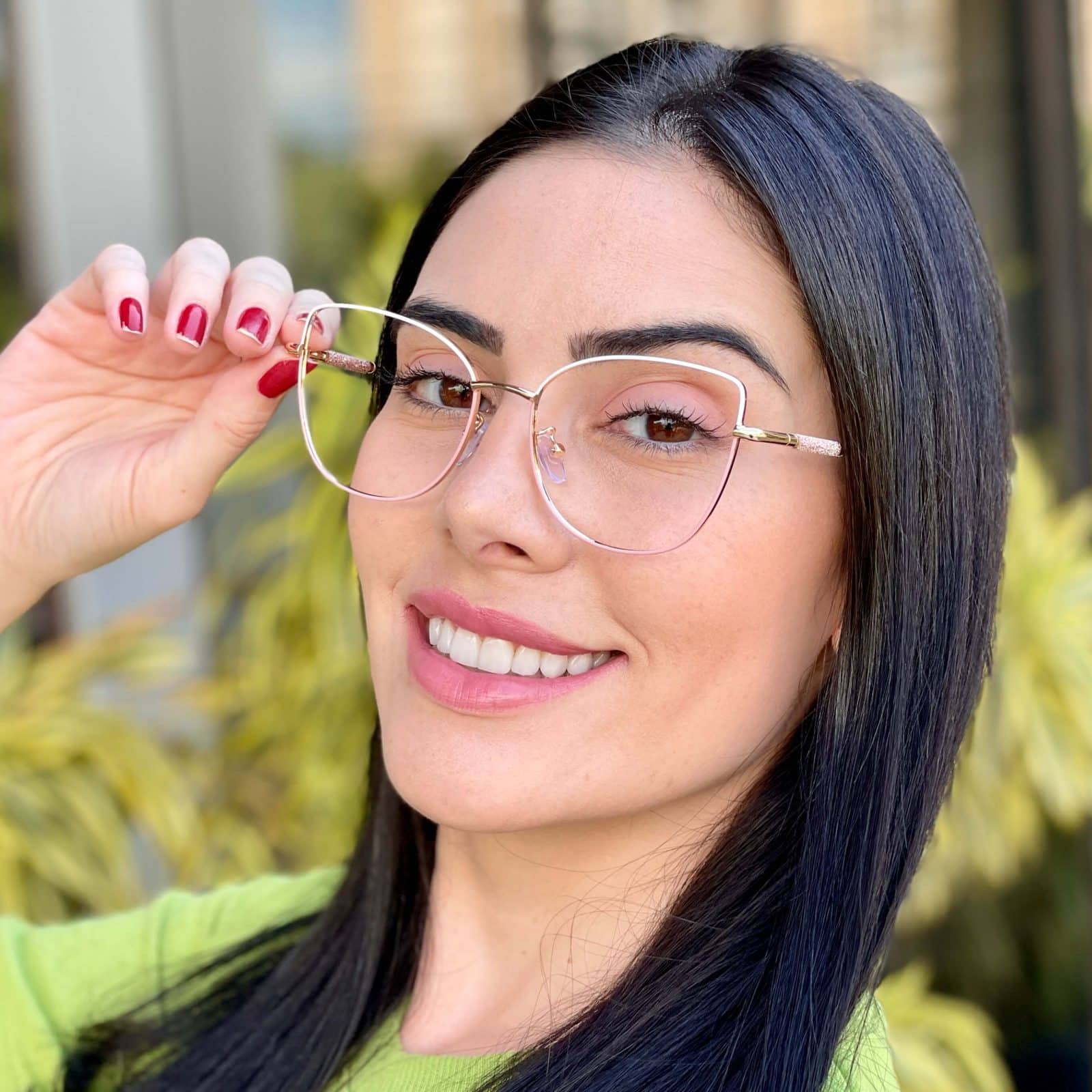 safine com br oculos de grau feminino gatinho branco e rosa eva 4