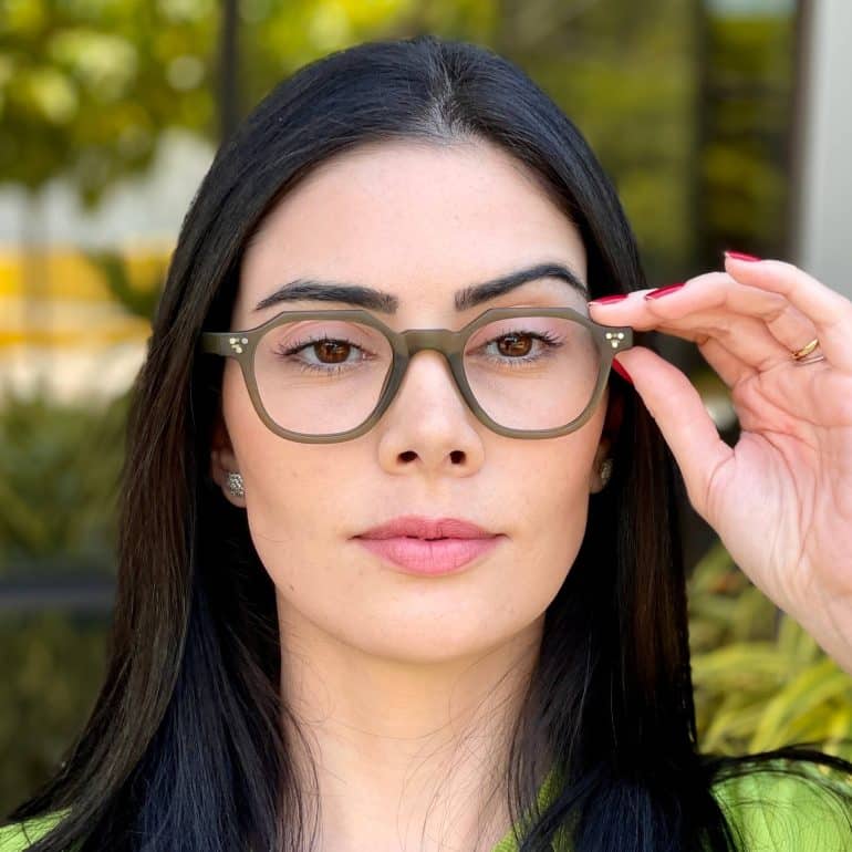 safine com br oculos de grau feminino hexagonal verde marcella 3