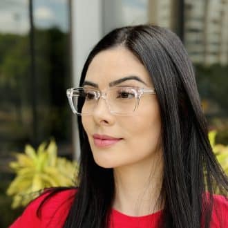 safine com br oculos de grau feminino quadrado transparente manu 4