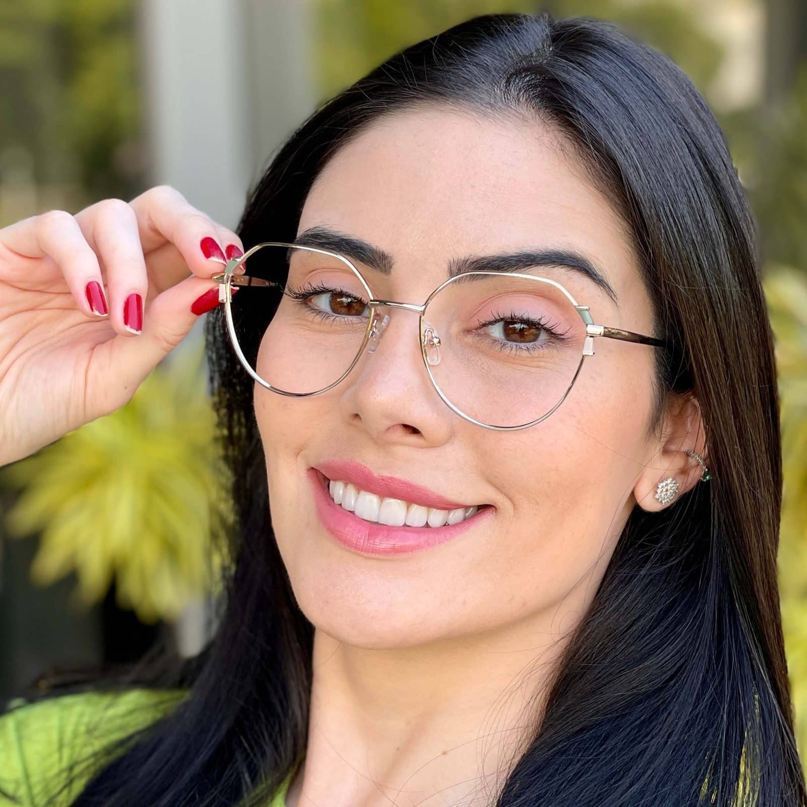 safine com br oculos de grau hexagonal prata e verde rebeca 4