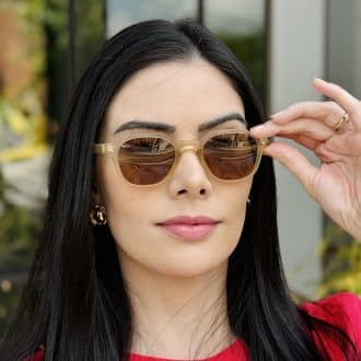 safine com br oculos de sol feminino hexagonal champanhe antonela 1